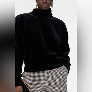 YSL Funnel Neck Velvet Top NWT